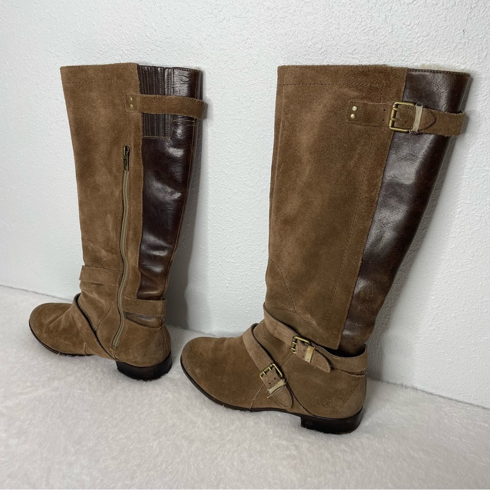 UGG Cydnee Brown Suede Leather Tall Riding Boots size 8.5 - Picture 6 of 16